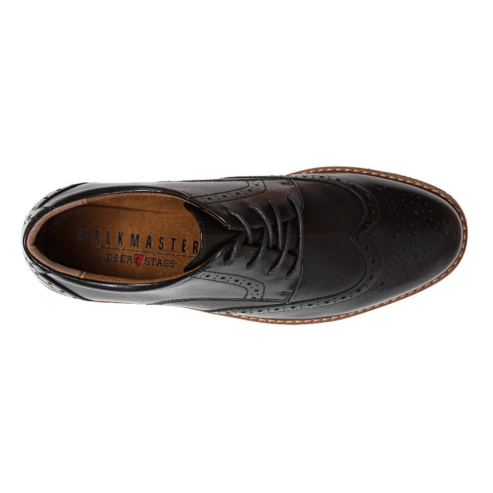 Deer Stags Men's Walkmaster Wingtip Oxford in Black