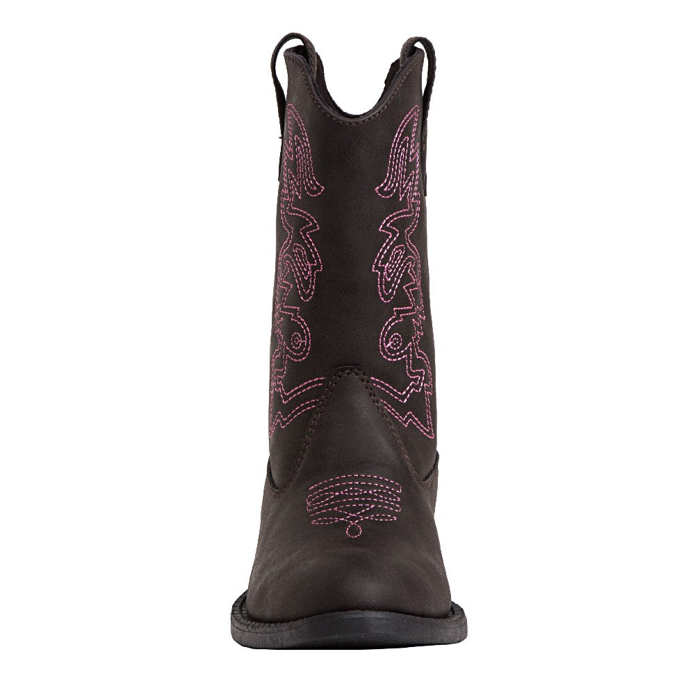 Deer Stags Kids Ranch in Dark Brown/Pink