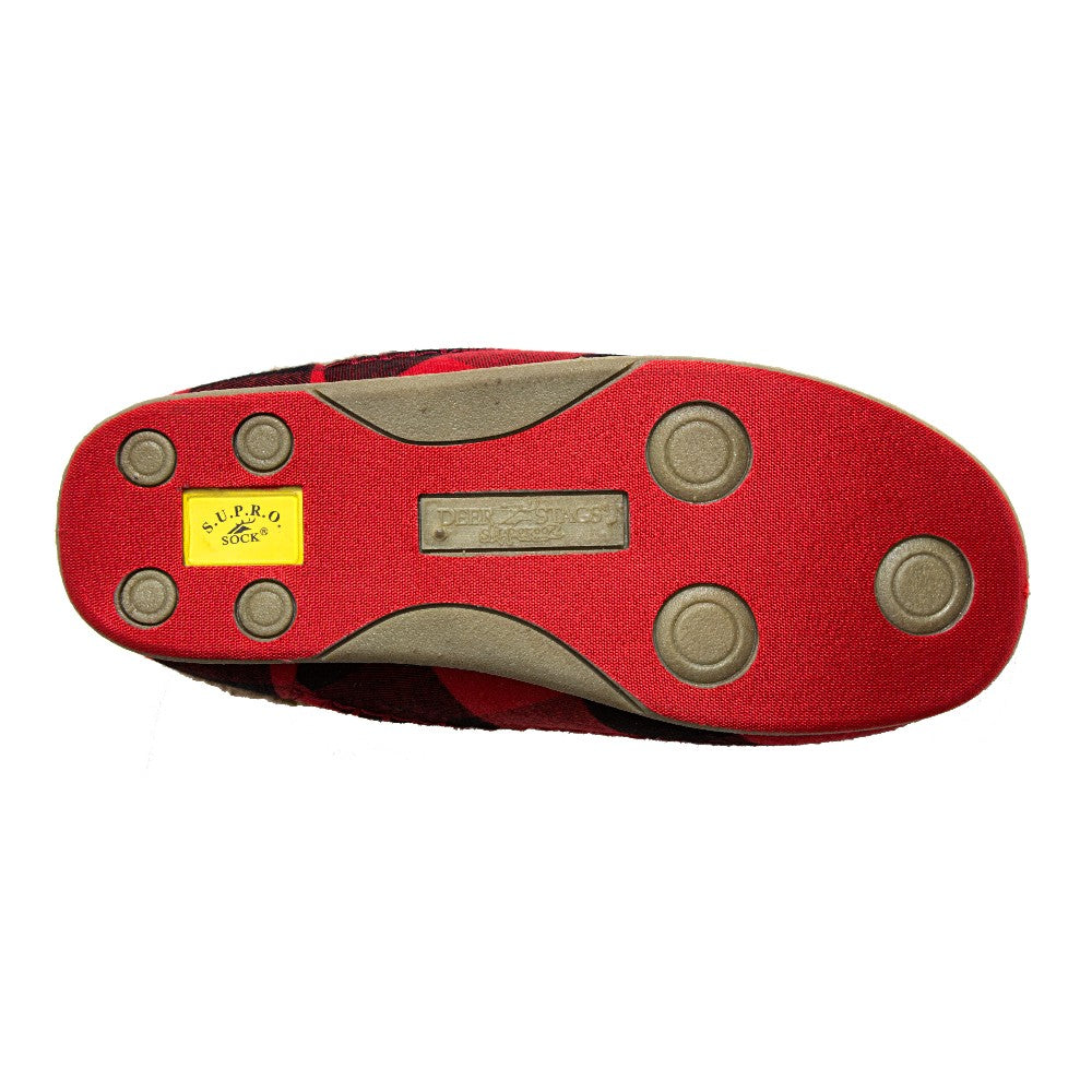 Deer Stags Nordic in Red Black Plaid