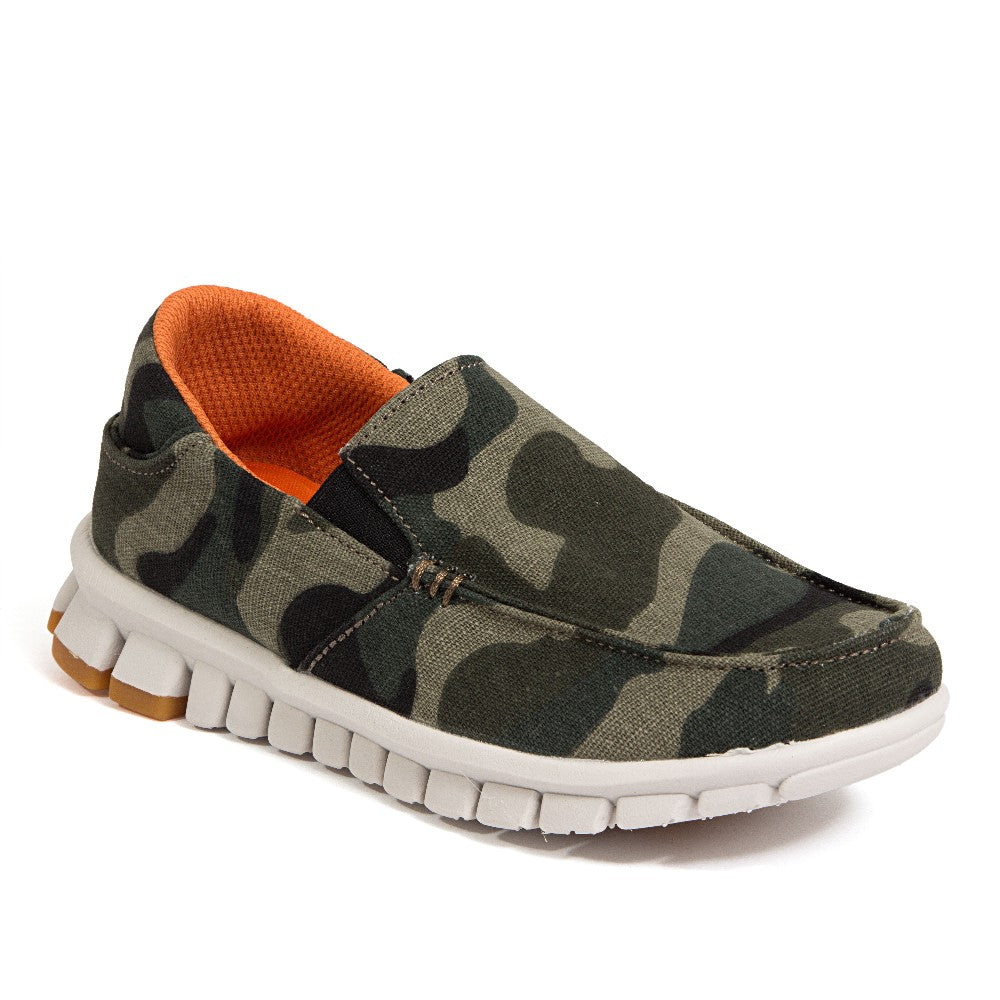 Deer Stags Kids' Melvin Jr Slip on Loafer in Green Camo