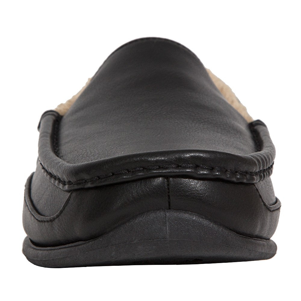 Spun Unisex Slipper in Black Faux Leather