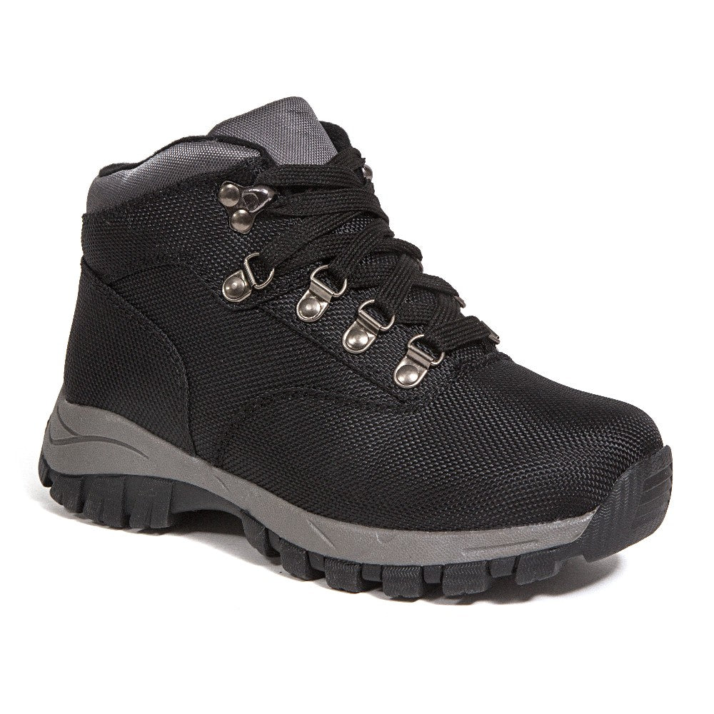 Kids black hiking boots best sale